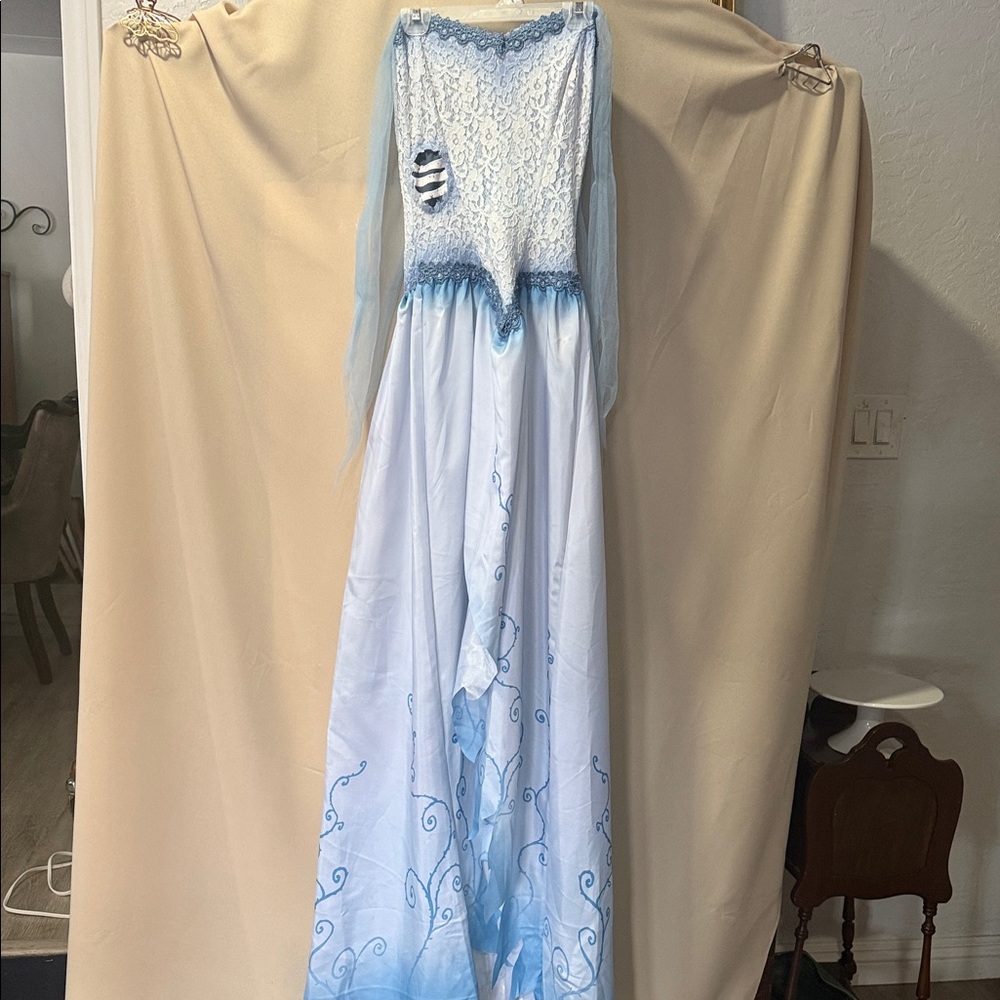 Renaissance Light Blue Lace & Chiffon Evening Gown